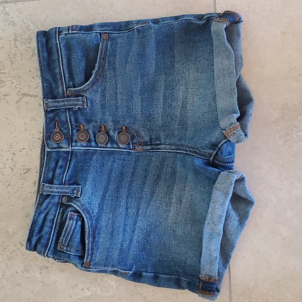 RSQ High Rise Cuff Shorts with Button fly